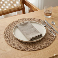 Boho Round Jute Placemats 6-Pack 38 cm
