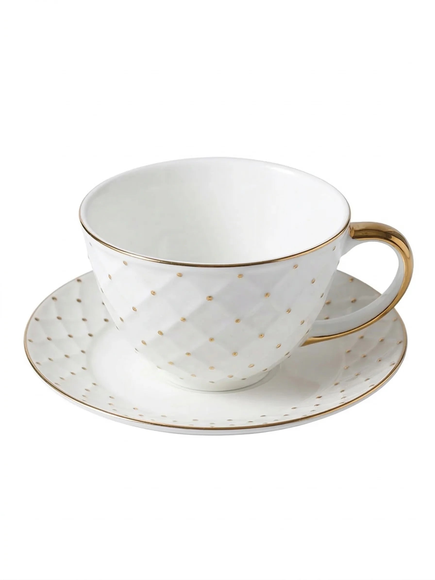 Hand Painted Bone China Cups and Saucers Set of 6, 200 ml, view 4