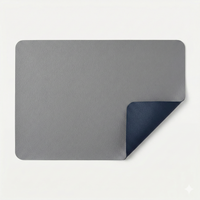 Faux Leather Rectangle Table Mats — Double-Sided, Set of 4