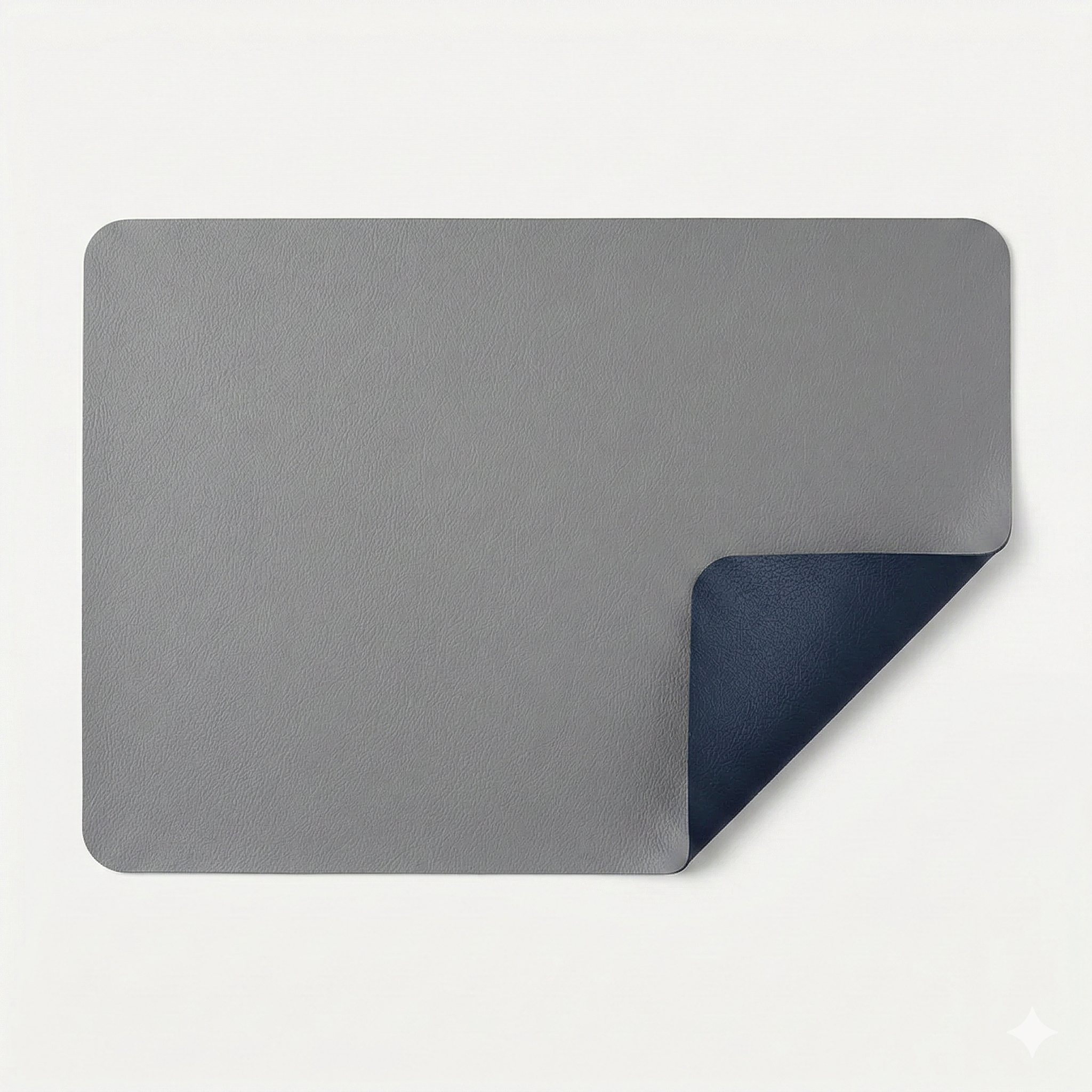 Faux Leather Rectangle Table Mats, Double-Sided, Set of 4 in Grey