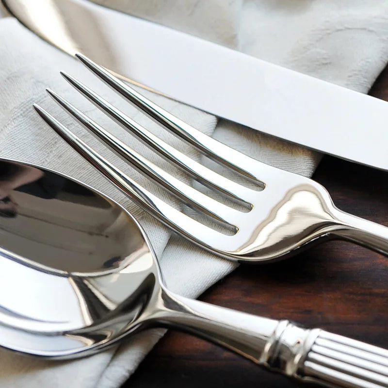 Silver Roman Column Stainless Steel Cutlery Set