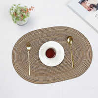 Oval Braided Table Mats — Natural Woven, Set of 4