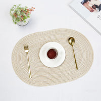 Oval Braided Table Mats — Natural Woven, Set of 4