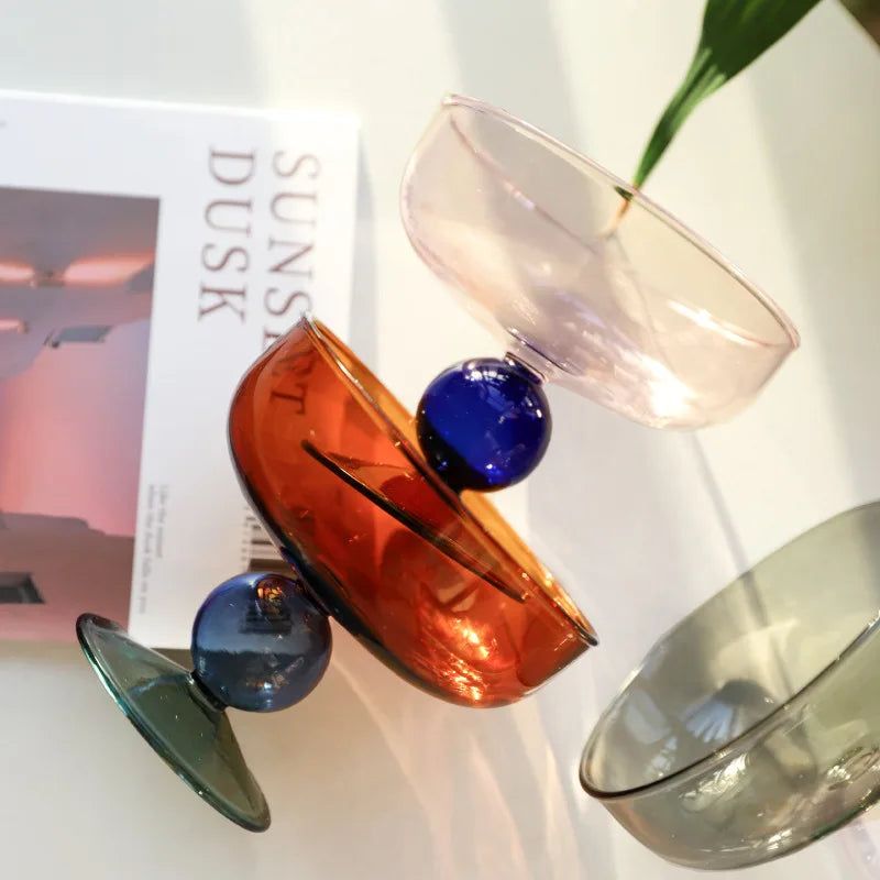 Colourful Glass Ice Cream Cup