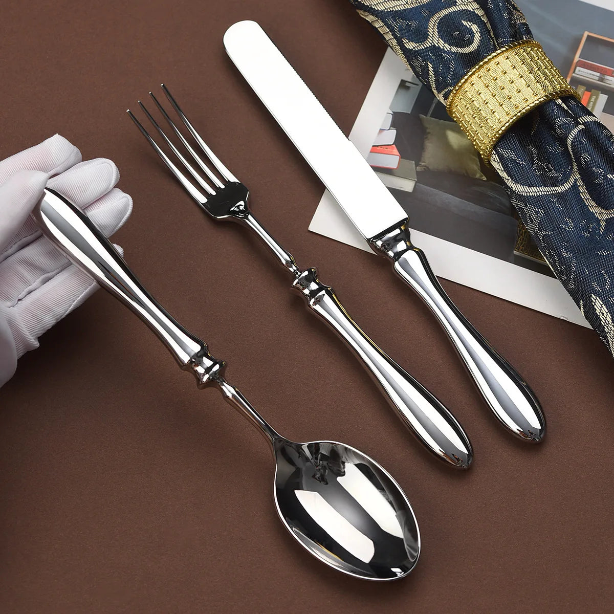 Luxury Stainless Steel Gourd Handle Cutlery Set
