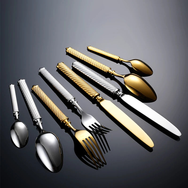 High End Gold Stainless Steel Cutlery Set