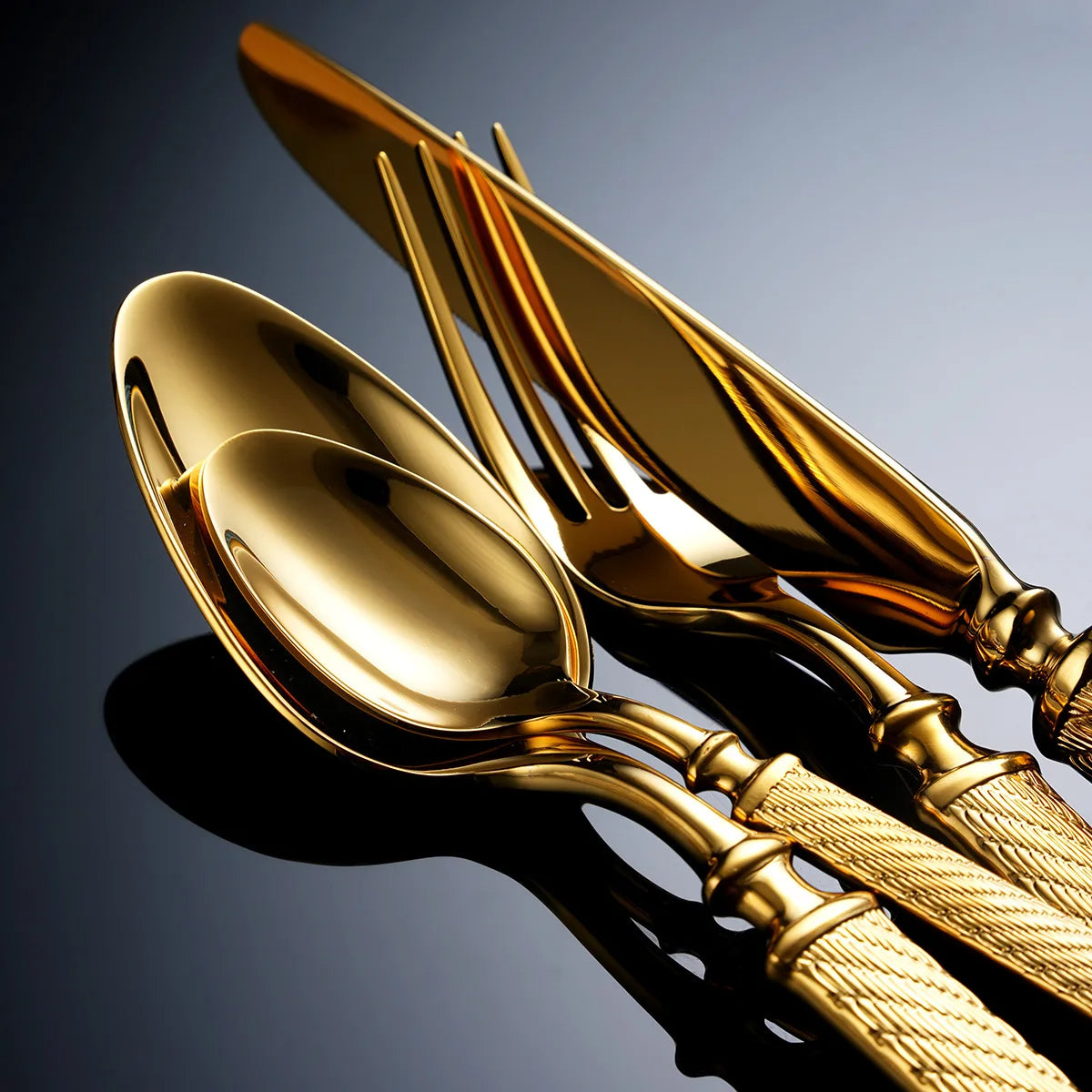 High End Gold Stainless Steel Cutlery Set