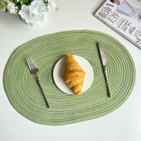 Oval Braided Table Mats — Natural Woven, Set of 4