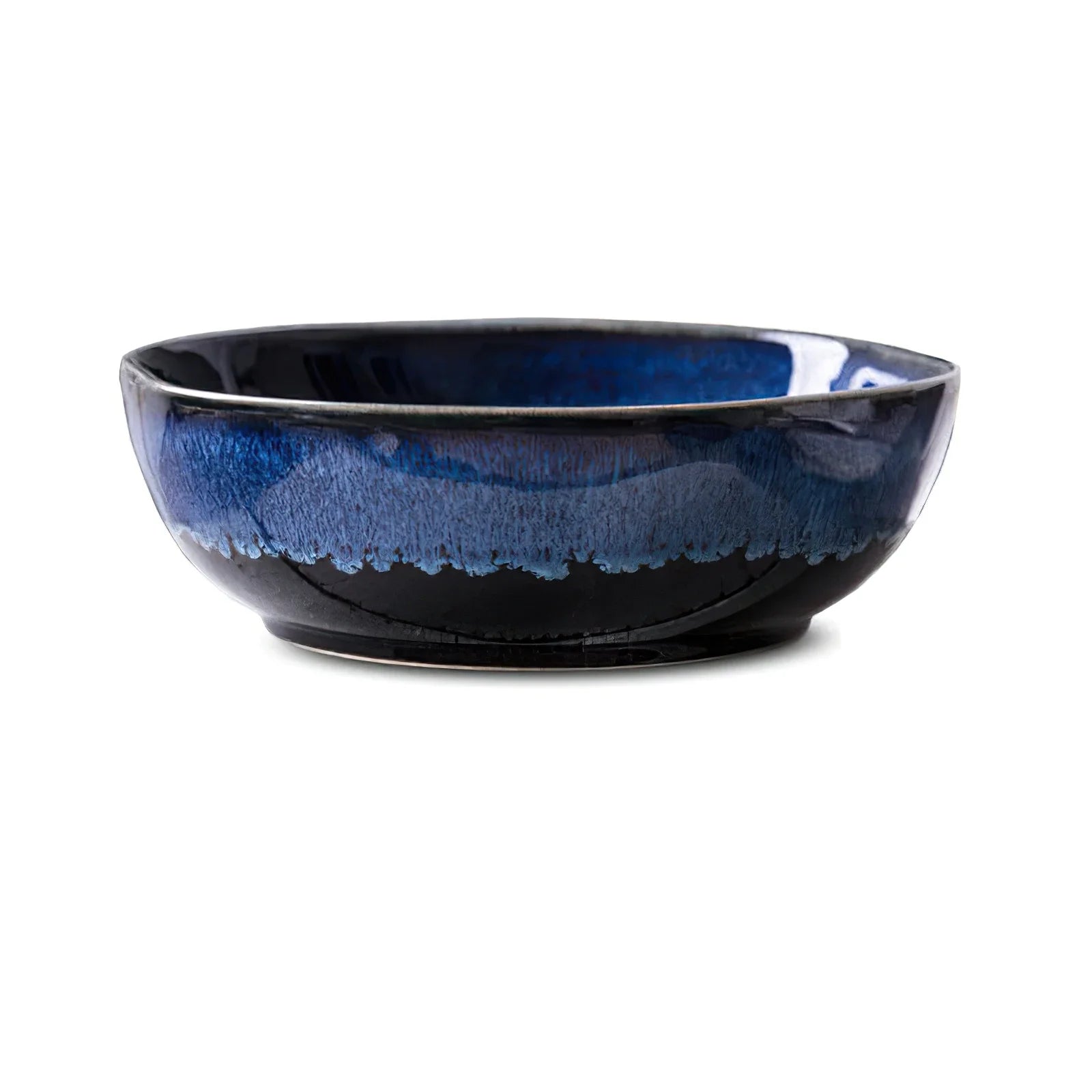 Blue Bone China Handmade Ceramic Bowl