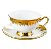 Porcelain Coffee Cups and Saucers Set of 6