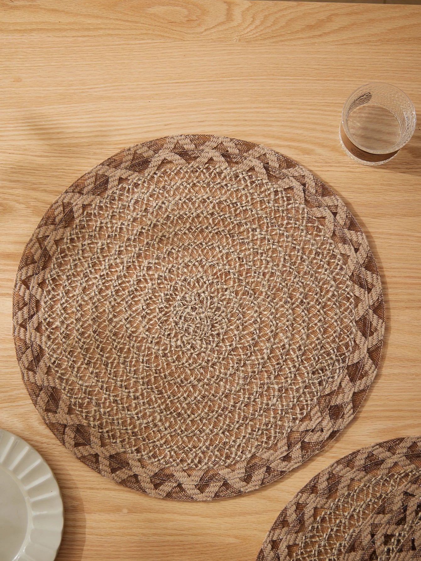 Round Jute Table Mats, Natural Woven, Set of 6, view 6