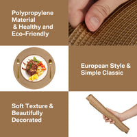 Round Braided Table Mats — Woven Fiber, Set of 6