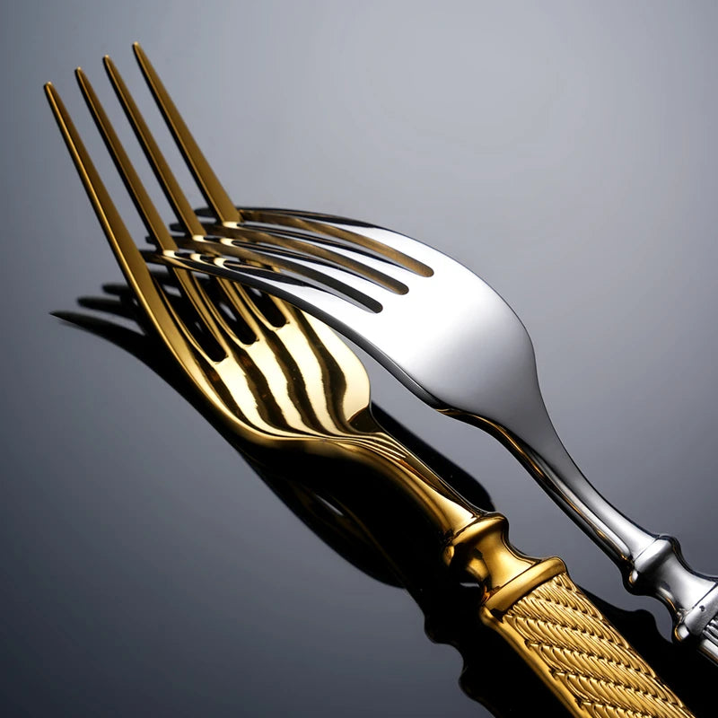 High End Gold Stainless Steel Cutlery Set