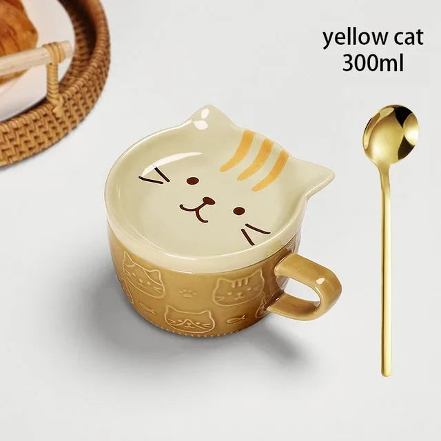 Japanese Cartoon Cat Ceramic Coffee Mug
