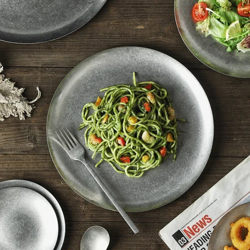 Nordic Stainless Steel Dinner Plate