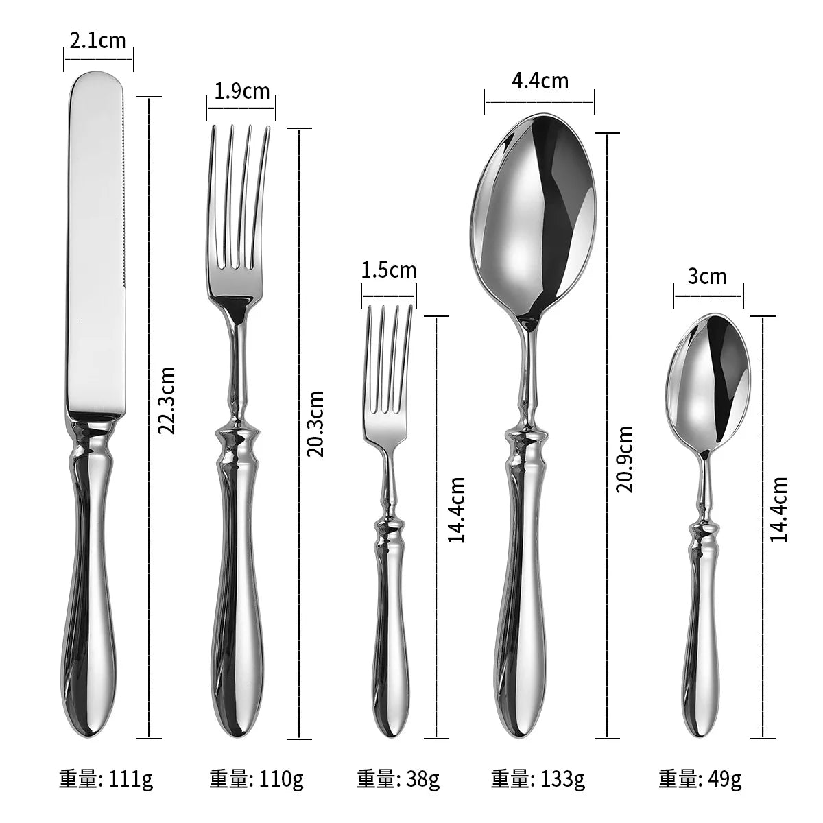 Luxury Stainless Steel Gourd Handle Cutlery Set
