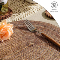 Oval Braided Table Mats — Natural Woven, Set of 4