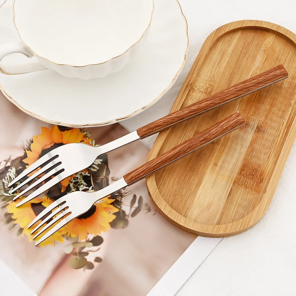 Wooden Handle Stainless Steel Cutlery Set