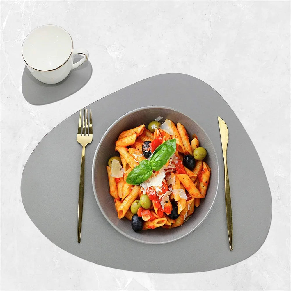 Irregular Shape PU Leather Placemats Set