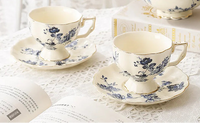 Porcelain Tea Cup and Saucer 240 ml European Vintage Floral