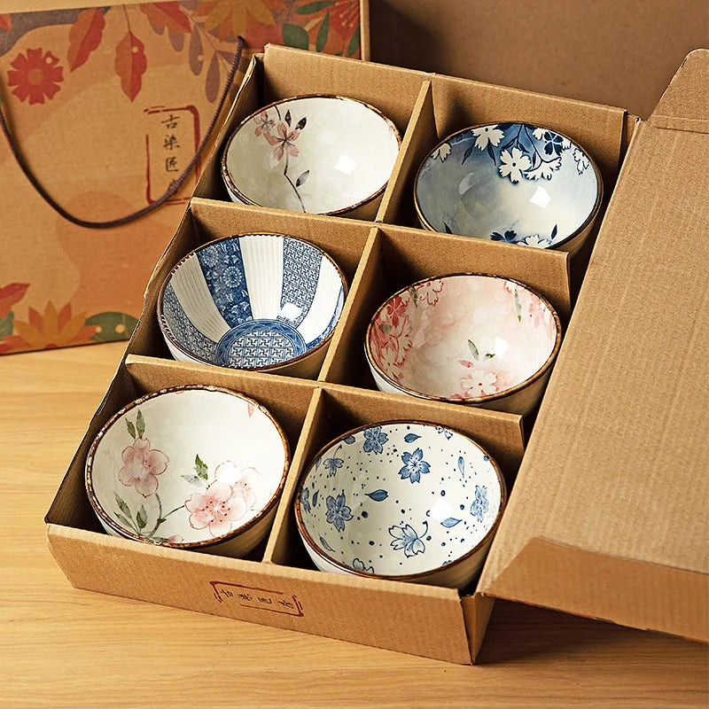 Japanese Ceramic Cereal and Snack Bowl Set
