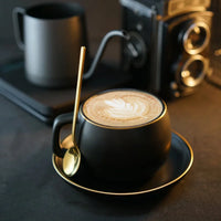 Porcelain Coffee Cup Saucer and Spoon Set