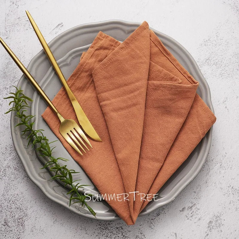 10pcs Cotton Dinner Napkins Classic Washable Set