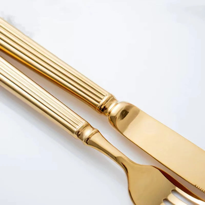 Silver Roman Column Stainless Steel Cutlery Set