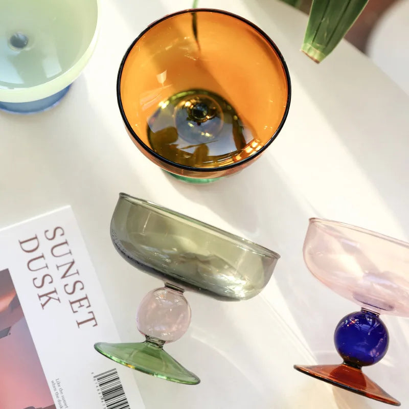 Colourful Glass Ice Cream Cup