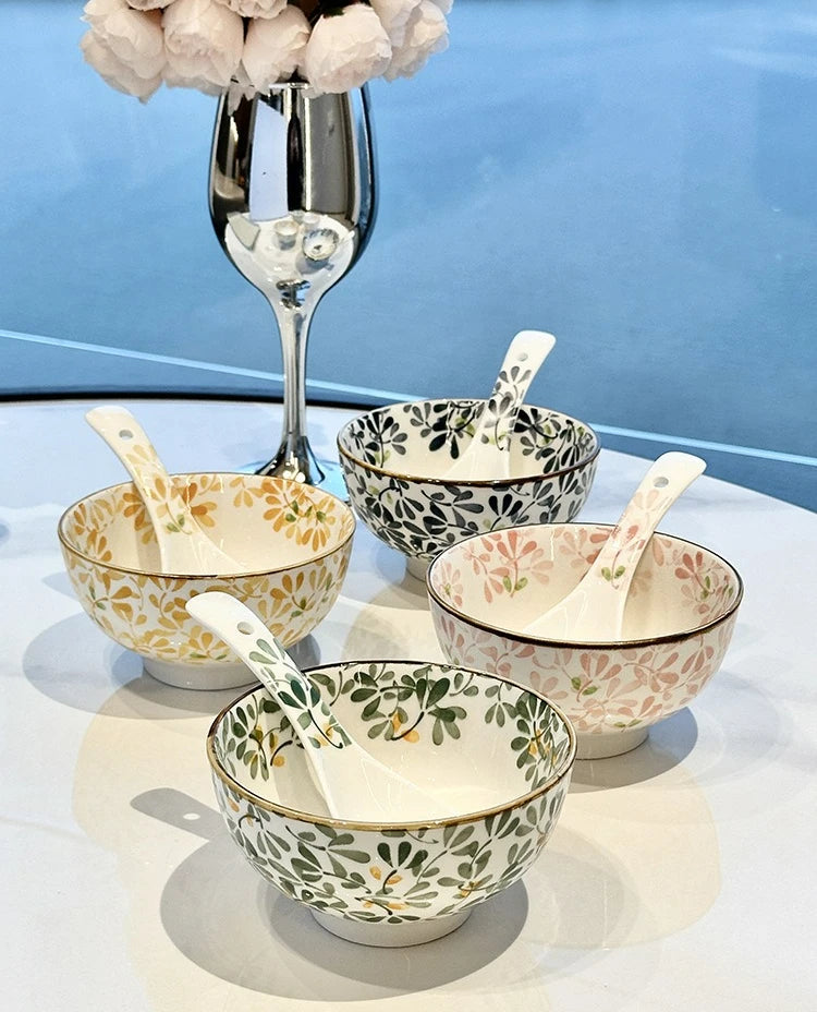 Japanese Ceramic Hand Painted Soup Bowl