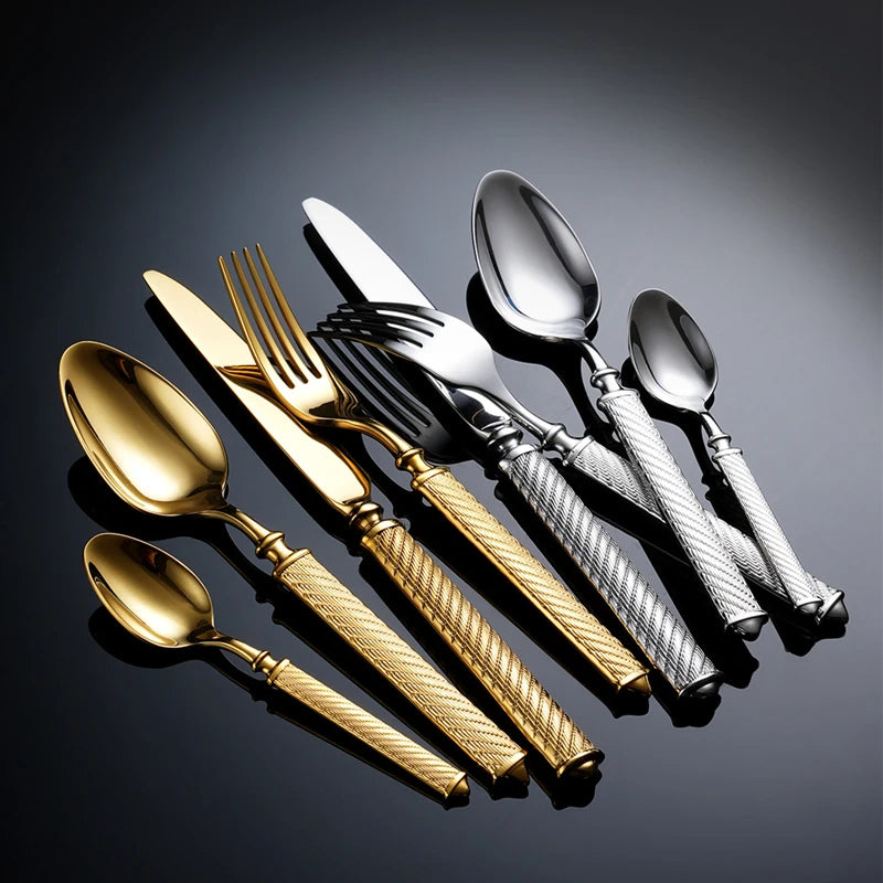 High End Gold Stainless Steel Cutlery Set