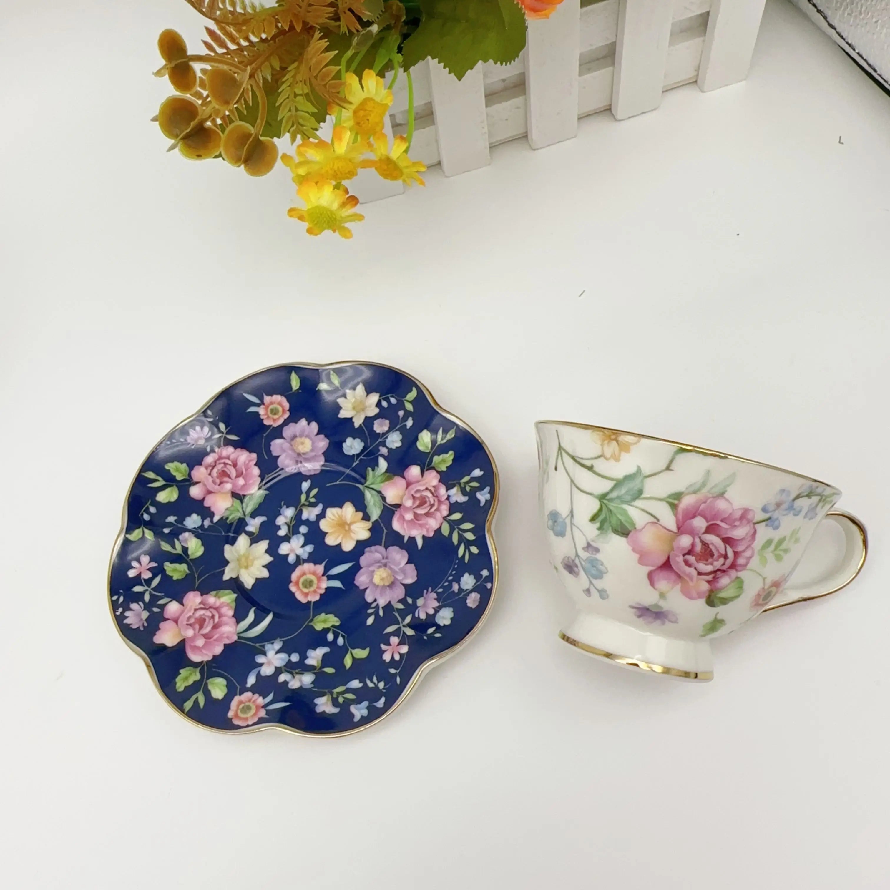 European Floral Coffee Cup Set 90ml (12 Piece)