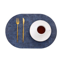 Faux Leather Oval Table Mats — Leatherette, Set of 6