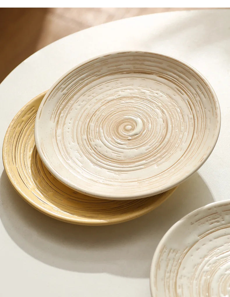 Japanese Style Ceramic Coffee Cup and Saucer 210 ml Brushed Stripe, view 6