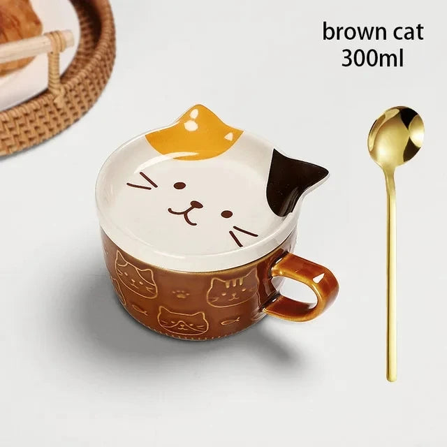 Japanese Cartoon Cat Ceramic Coffee Mug