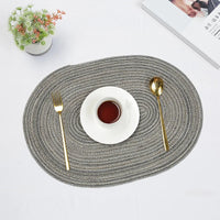 Oval Braided Table Mats — Natural Woven, Set of 4