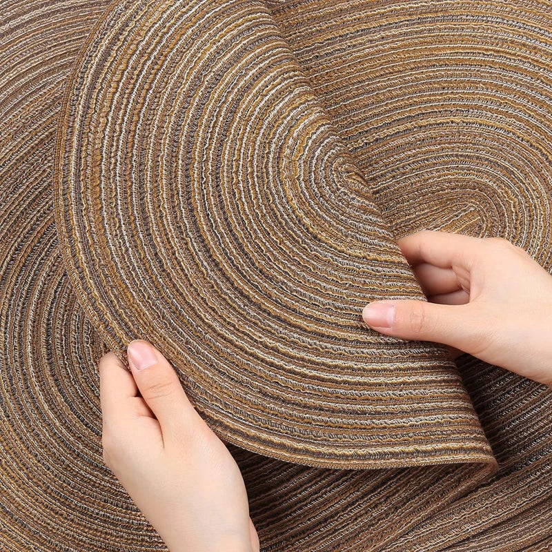 Oval Braided Placemats Set Natural Woven