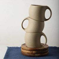 Ceramic Coffee Cup and Saucer Set — Ergonomic Handle, 220 ml