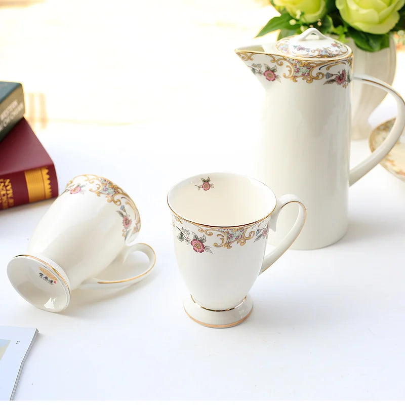 Bone China Tea Set with Teapot, 8 Cups, Saucers and Stand, view 4