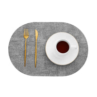 Faux Leather Finish Oval Placemats 6-Pack 45 x 30 cm