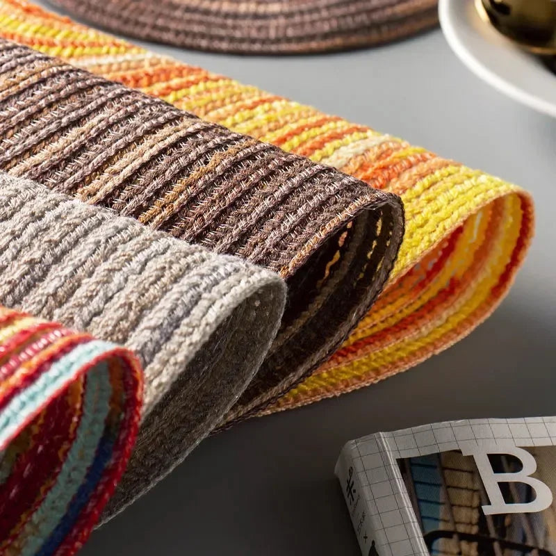 Linen Cotton Woven Round Dining Placemat