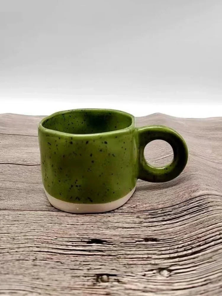 Modern Ceramic Ring Handle Coffee Mug