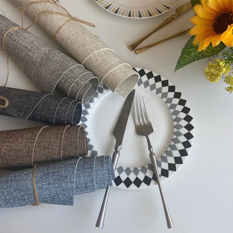 Faux Leather Oval Placemats - Set of 4/6