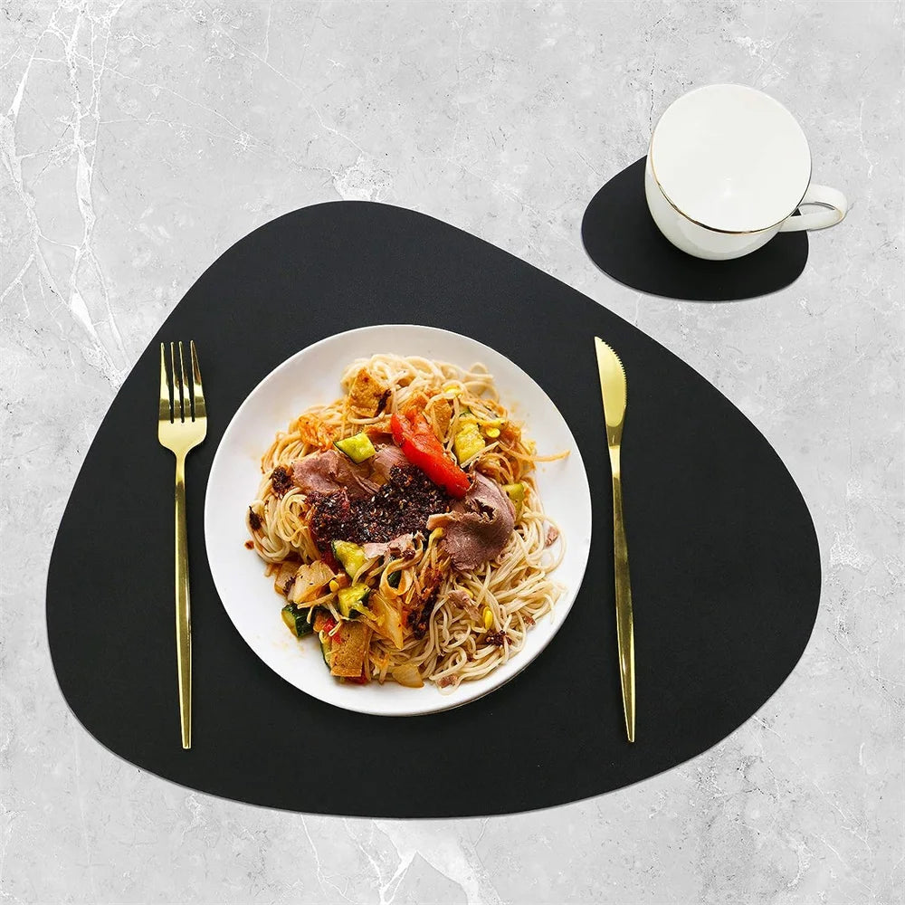 Irregular Shape PU Leather Placemats Set