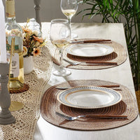 Oval Braided Table Mats — Natural Woven, Set of 4