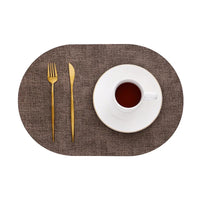 Faux Leather Oval Table Mats — Leatherette, Set of 6