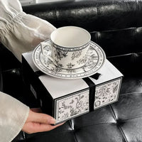 French Porcelain Coffee Cup and Saucer 250 ml Summer Lily