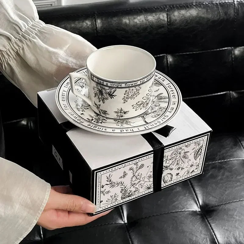 French Porcelain Coffee Cup and Saucer 250 ml Summer Lily, view 7