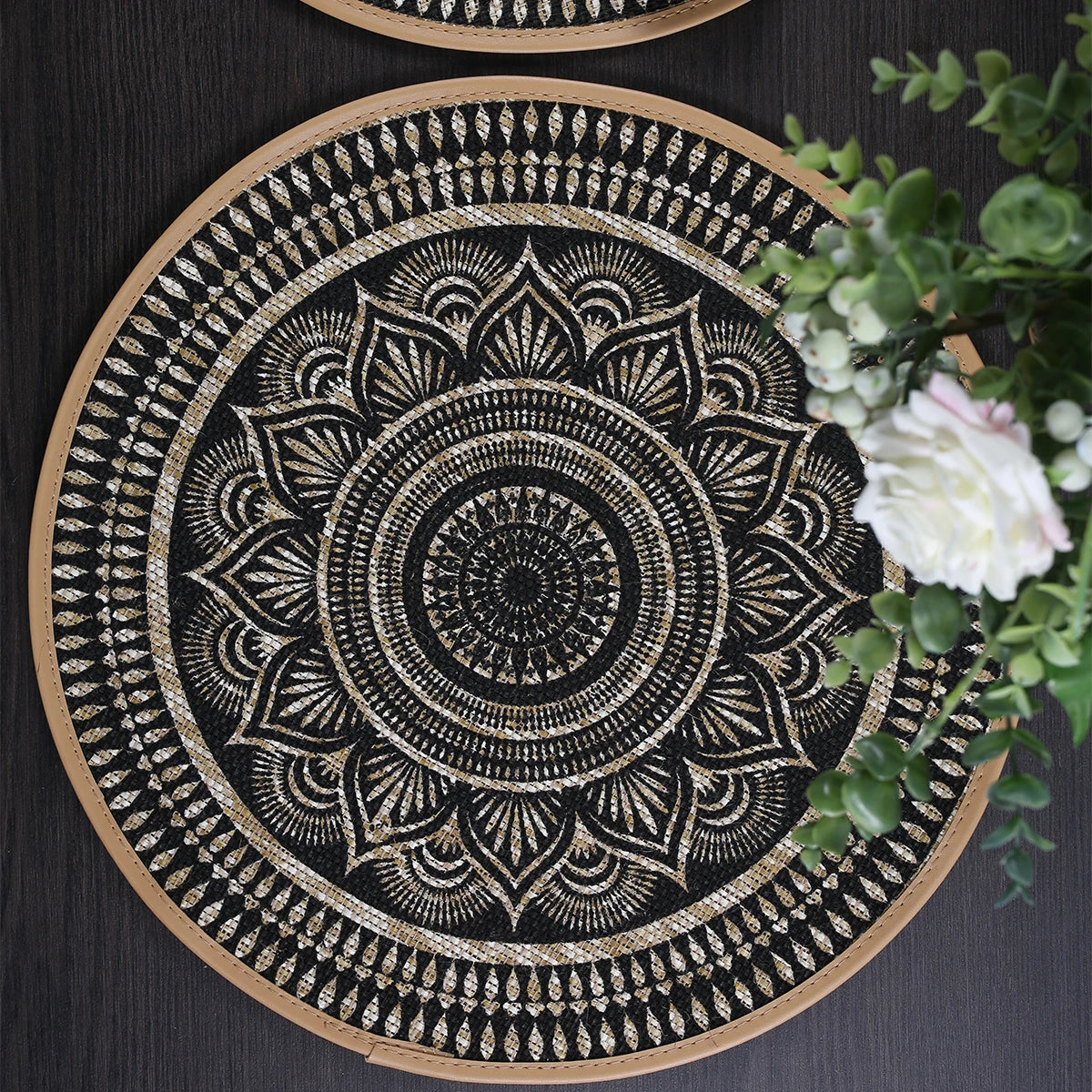 Vintage Bohemian Jute Placemats - Set of 4/6