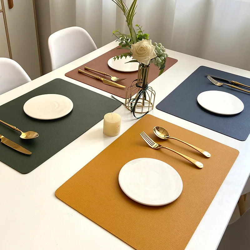Double Layer Leather Table Mats Waterproof